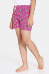 Rosaline Girls Disney Knit Cotton Shorts - Rose Violet — thumbnail 2